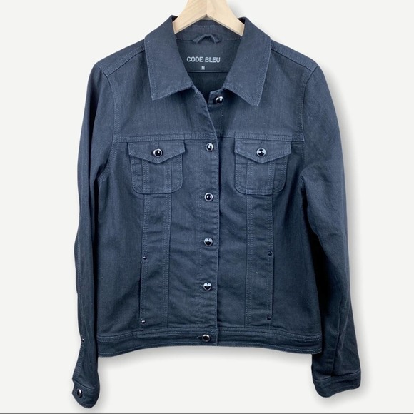 Code Bleu Black Madeline Denim Jacket - Picture 1 of 10